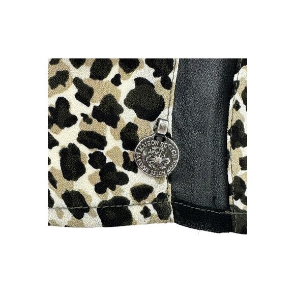 Maison Scotch & Soda Top Women 1 Small Dreams of Paradise Tan Black Sheer Dainty - Picture 3 of 10